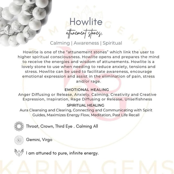 NWT POMINA KARMA BEADED BRACELET - WHITE 🤍 HOWLITE, Sz.OS, BNWTIB - Picture 8 of 11